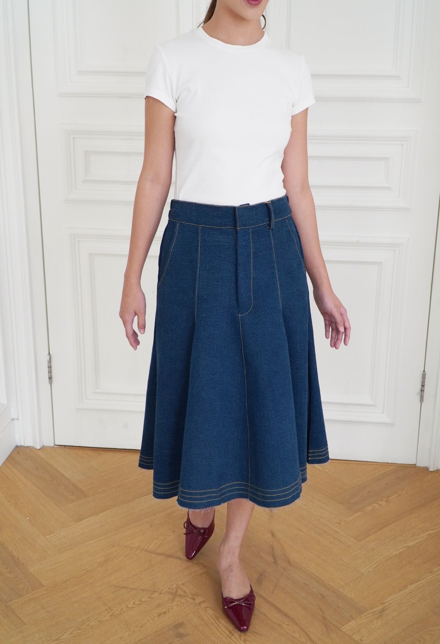 Soren Denim Skirt Dark Blue