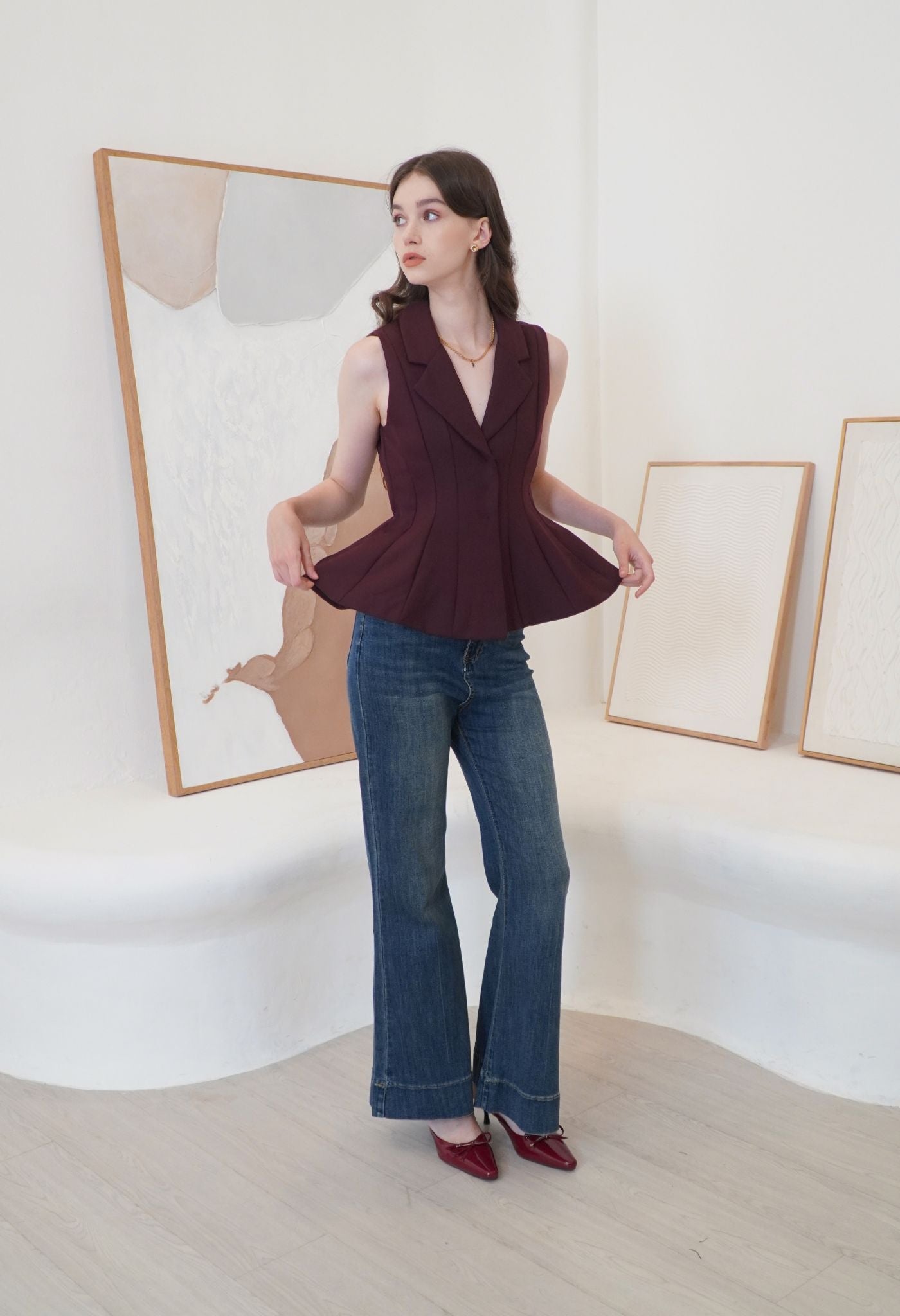 Matilda Top Maroon