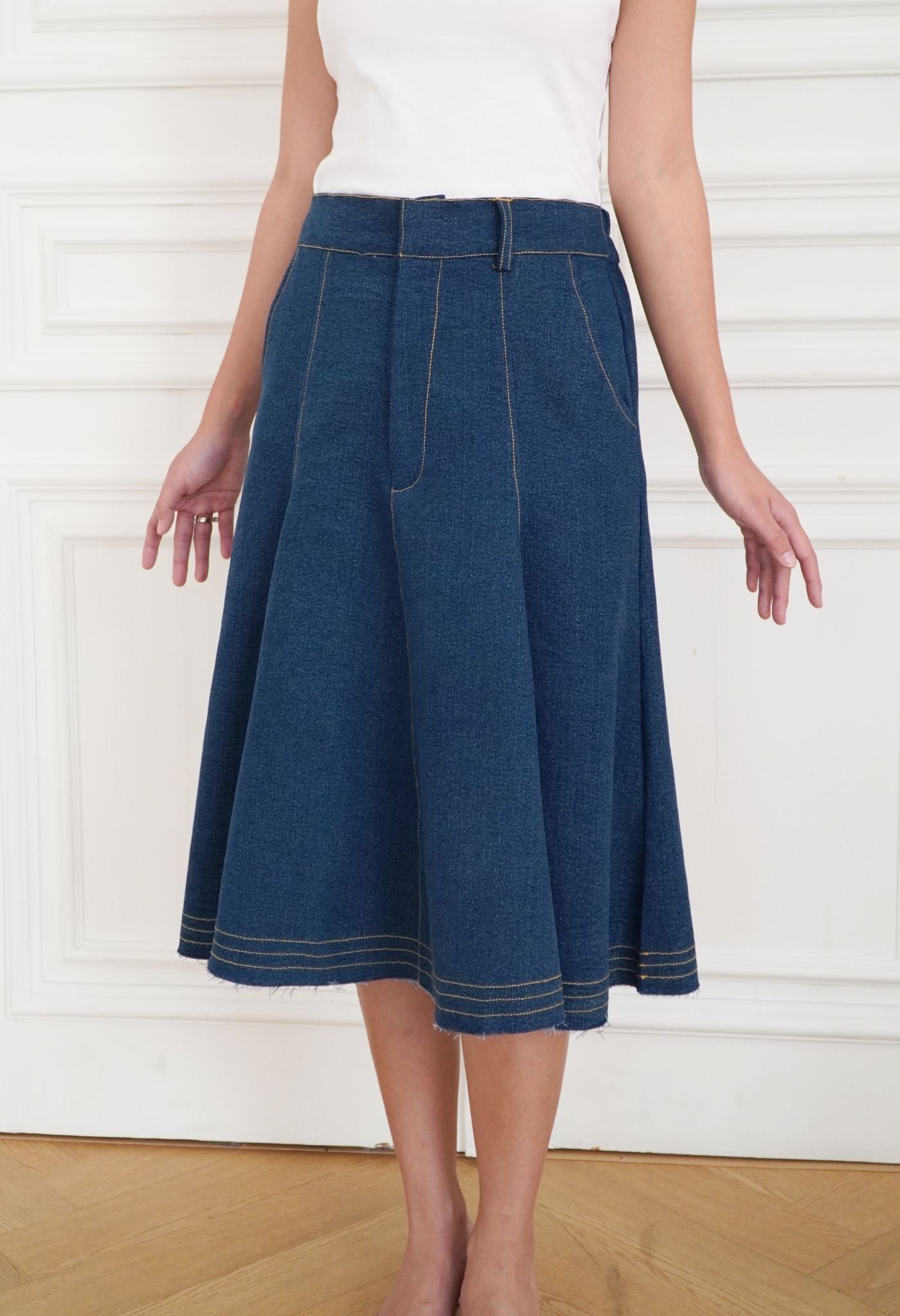 Soren Denim Skirt Dark Blue