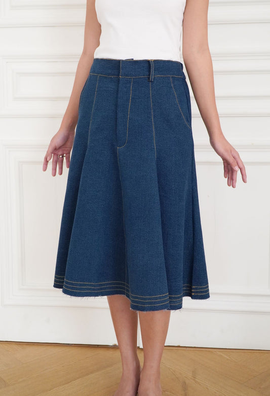 Soren Denim Skirt Dark Blue