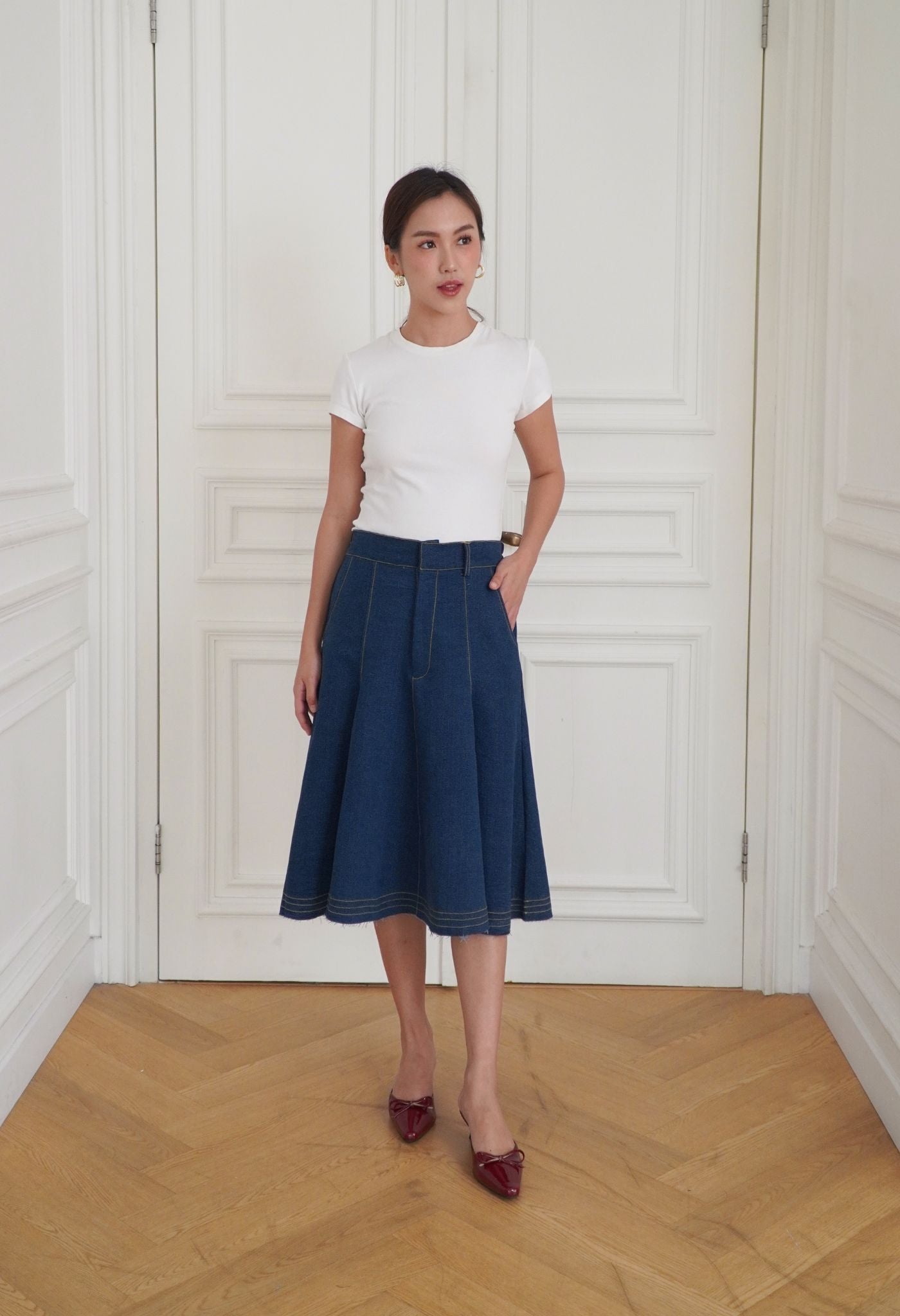 Soren Denim Skirt Dark Blue