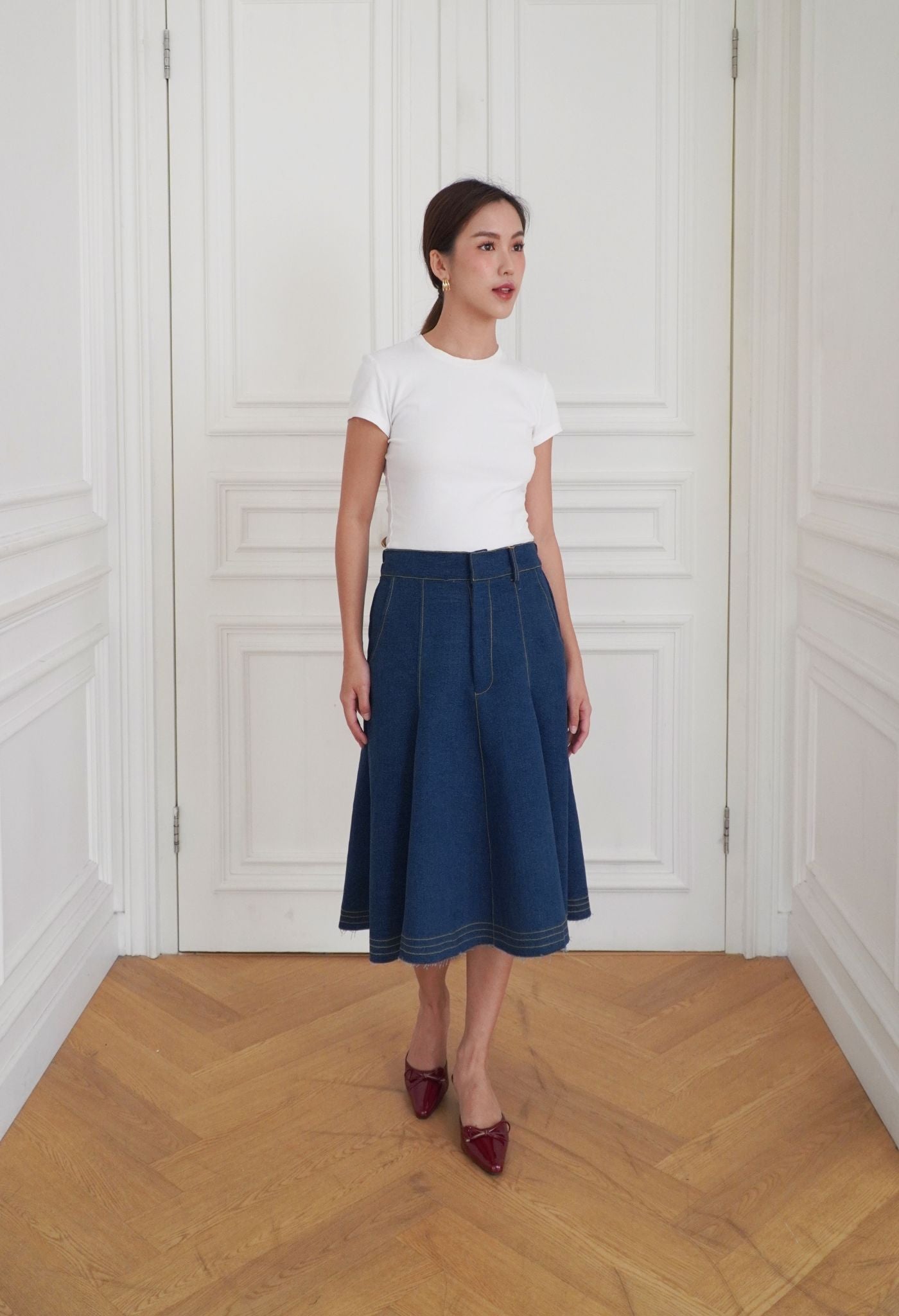 Soren Denim Skirt Dark Blue
