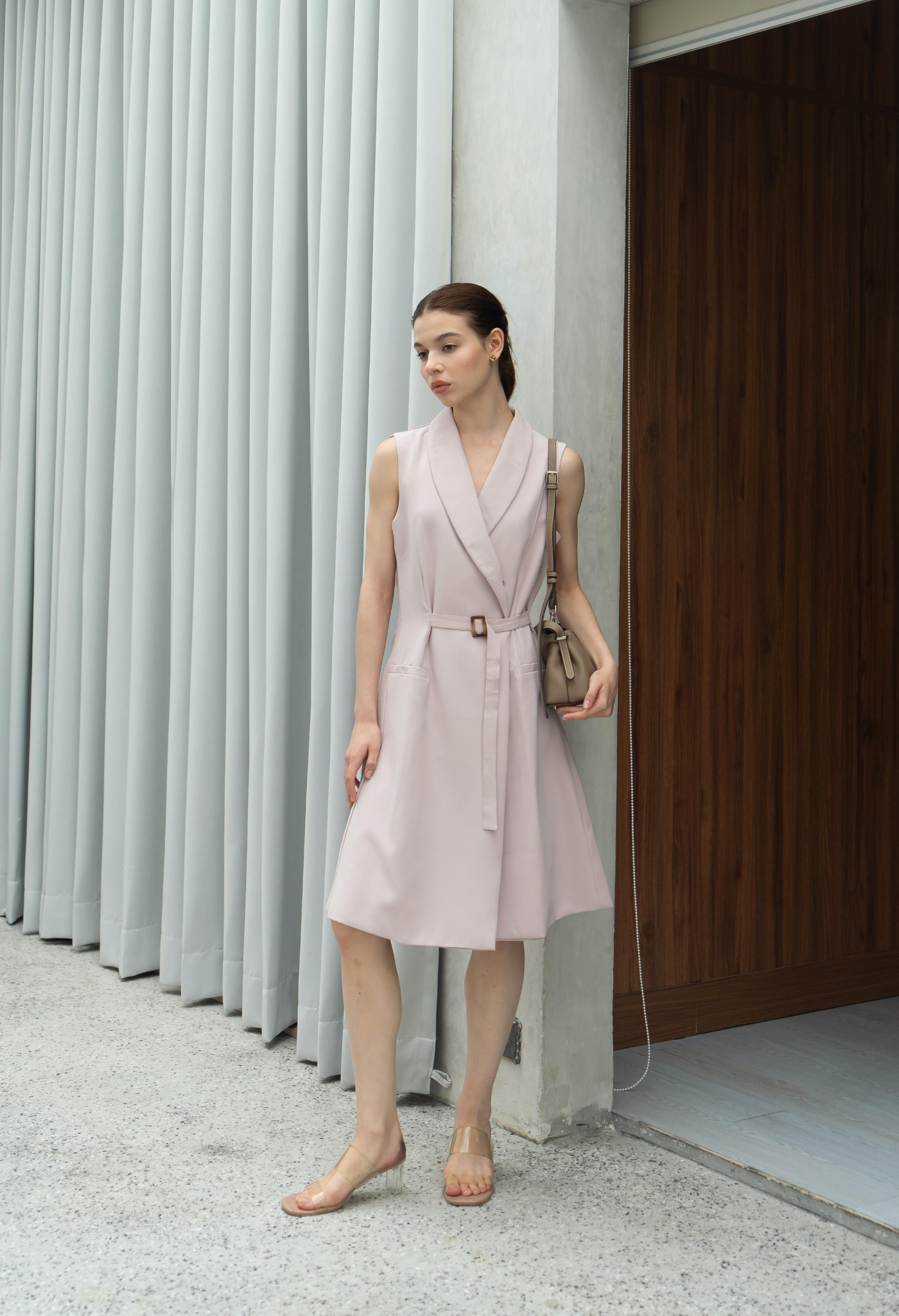 Edith Dress Powder Pink