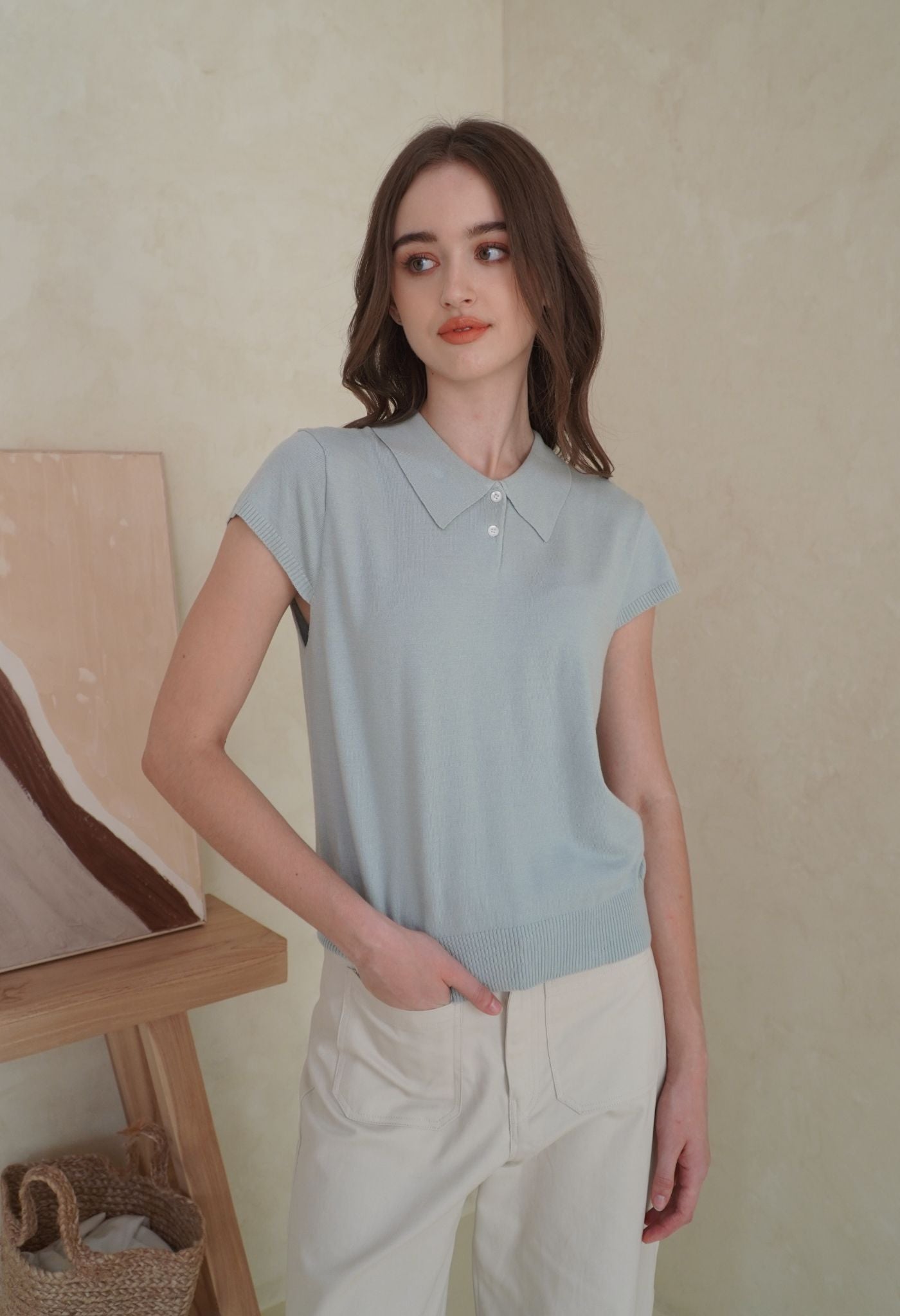 Greta Top Dusty Blue