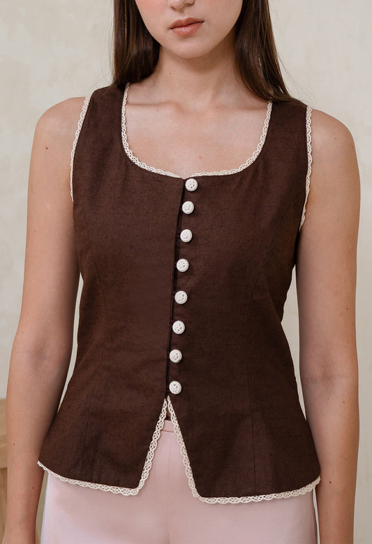 Lottie Top Dark Brown (Pre Order 10 days)