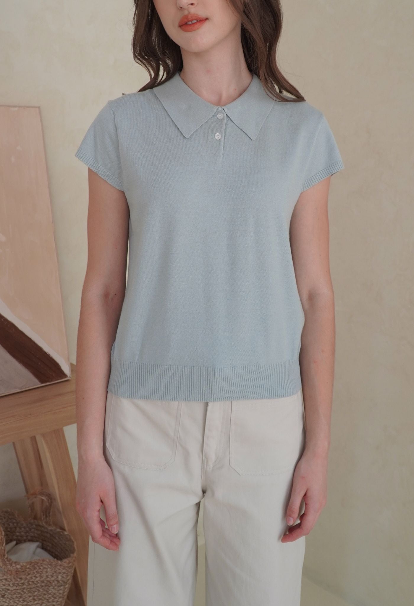 Greta Top Dusty Blue